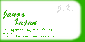 janos kajan business card